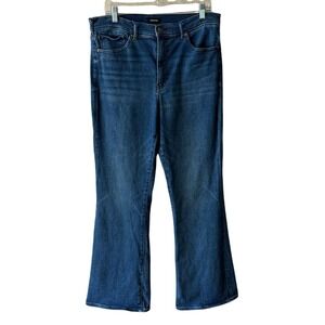 Express Jeans Womens 14L Blue Denim High Rise Flare Leg‎ Tall Long W34 L33 Y2K